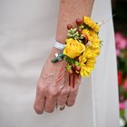 Bride Throwing Bouquet For Guests To Catch