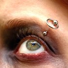 Belly button ring, close-up