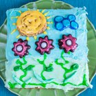 Cherries and star shaped cookie, close-up