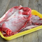 Vacuum sealed frozen cut of beef