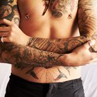 Trained female body with belly button ring
