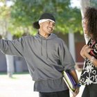 Asian woman smiling at boyfriend