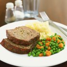 Homemade ground meatloaf with vegetables. Top view