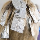Woman coloring hair