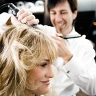 Woman getting hair styled