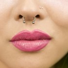 Belly button ring, close-up