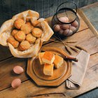 Turkish Cornbread / Misir Ekmegi on wooden surface