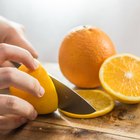 Orange cut in half