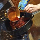 Pig's belly roasted on homemade barbecue grill