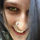 Belly button ring, close-up