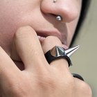 Belly button ring, close-up