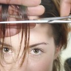girl cutting hair