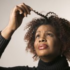 Woman combing her hair