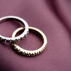 Bride and groom holding hands at wedding