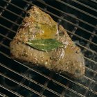 Meat steak with green pesto
