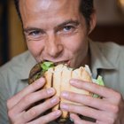 Girl eating hamburger