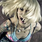 Smiling woman combing her hair