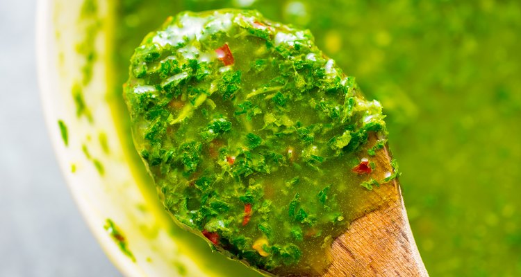 Homemade chimichurri sauce.