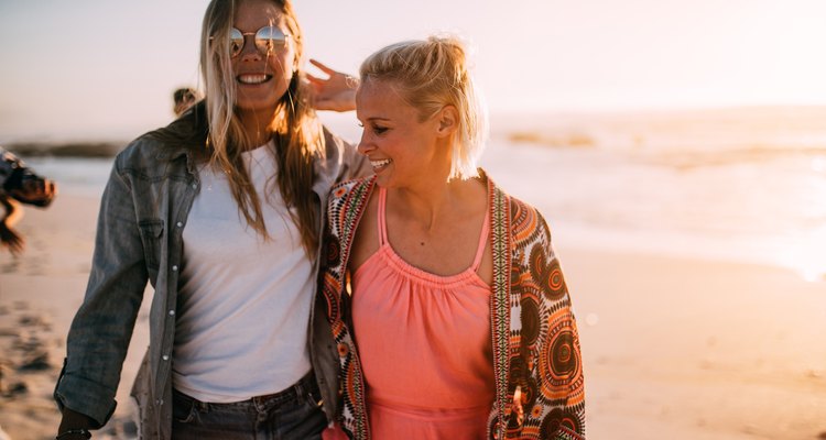 two young women at the beach