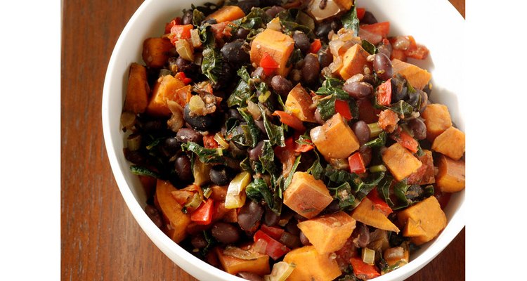 a bowl of black bean and vegetable soup