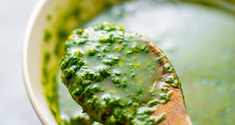 Homemade chimichurri sauce.