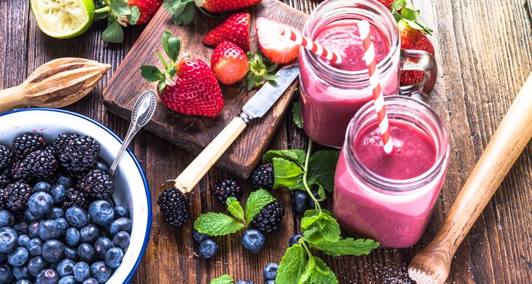 Two berry smoothies