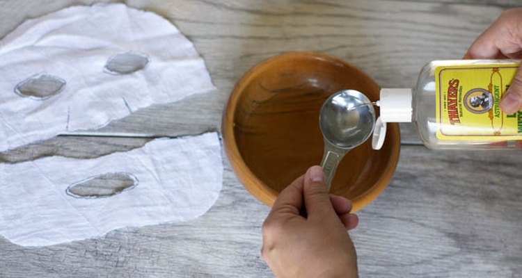 adding mask ingredients to bowl
