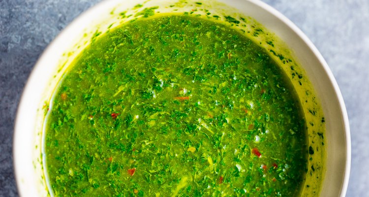 Homemade chimichurri sauce.