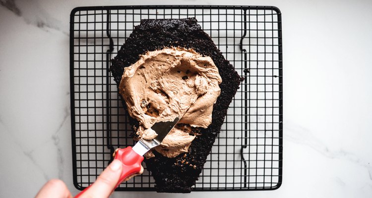 Generously frost the entire cake in the chocolate buttercream.