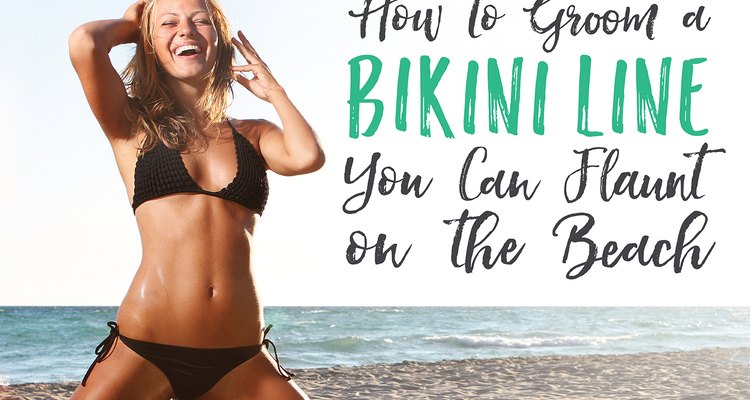 Fit woman in a bikini on the beach.