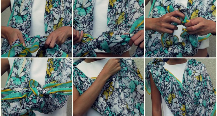 How to tie the shawl drape scarf style.