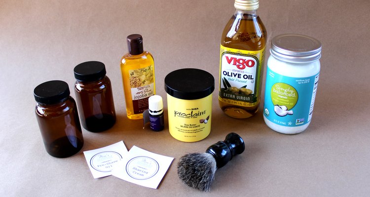 Supplies for Making a DIY Men's Shaving Kit