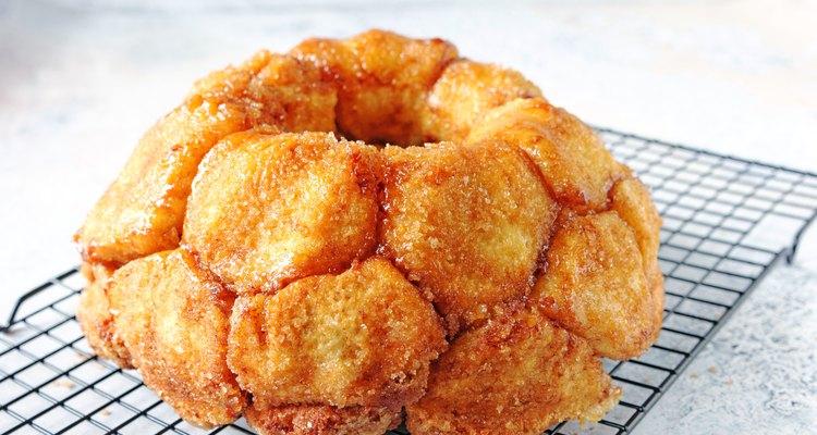 Monkey bread cooling on a wire rack