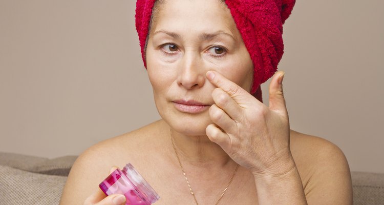 Woman mask on her face.