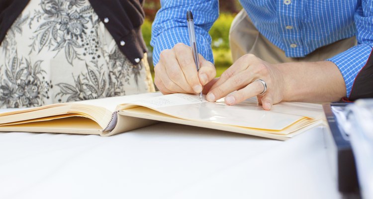 Signing a Guestbook