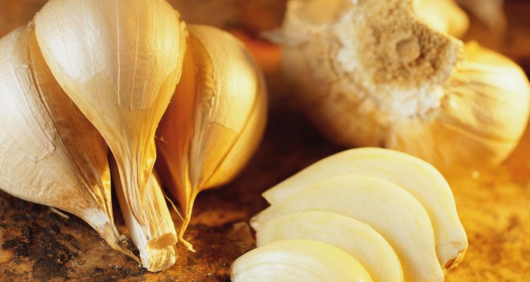 Garlic cloves whole and sliced