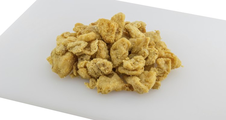 Pork Cracklin on cutting board