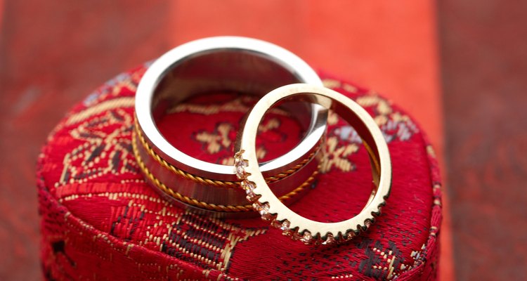 Rings on gift box
