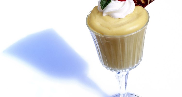 Lemon custard with wafer cookie