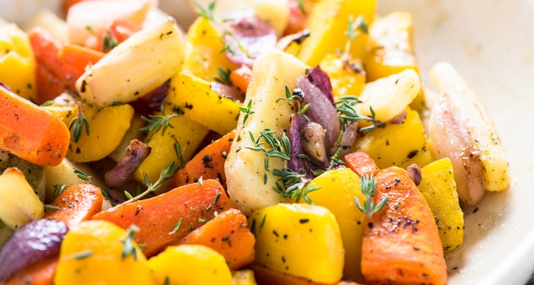 Roasted and baked root vegetables