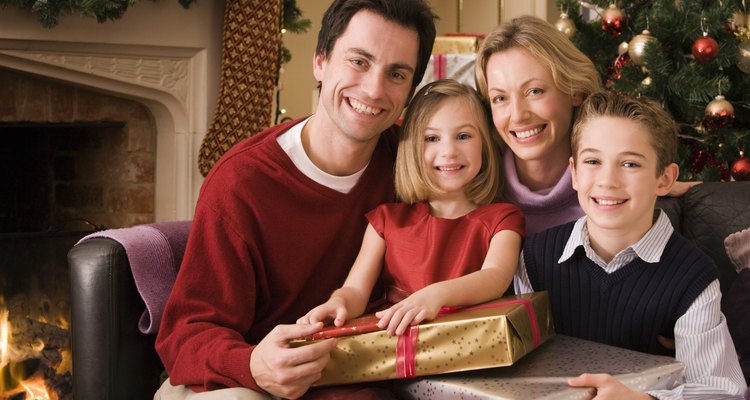 Portrait of family at Christmas