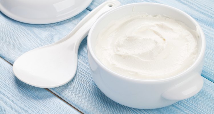 Sour cream in a bowl