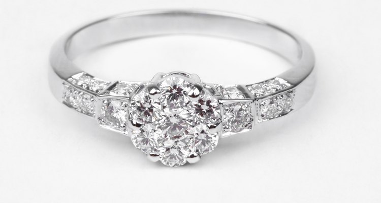 Contemporary diamond ring isolated on white background