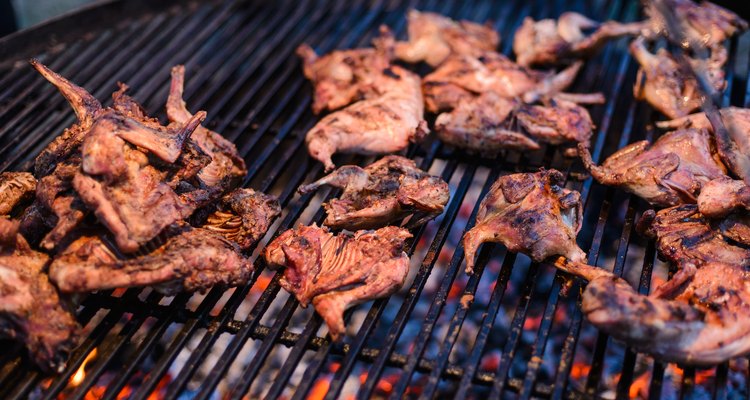 Roasted quail on grille