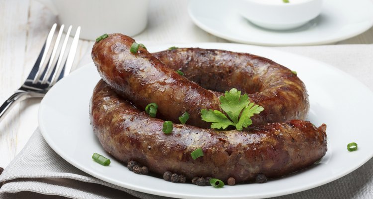 Traditional homemade coiled sausage