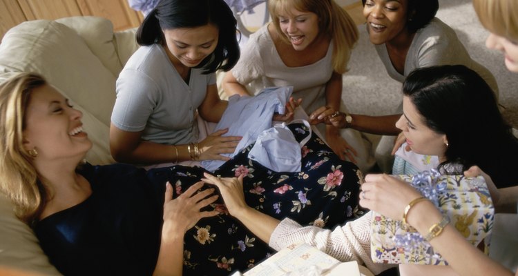 Group of young women sitting together at a baby shower