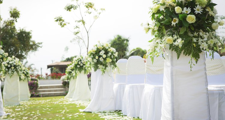 Wedding ceremony in a beautiful garden