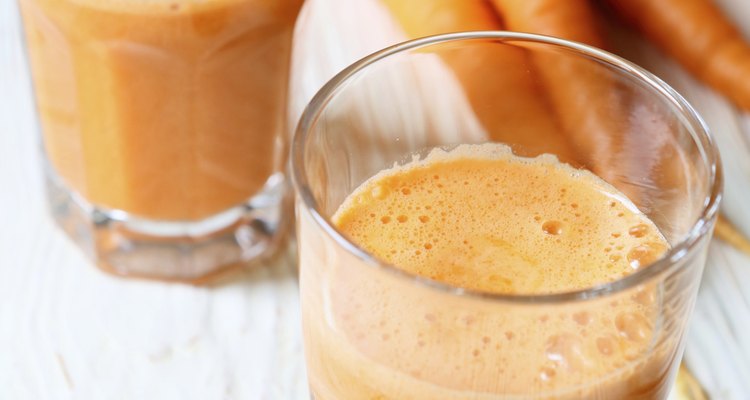 two glasses of fresh carrot juice