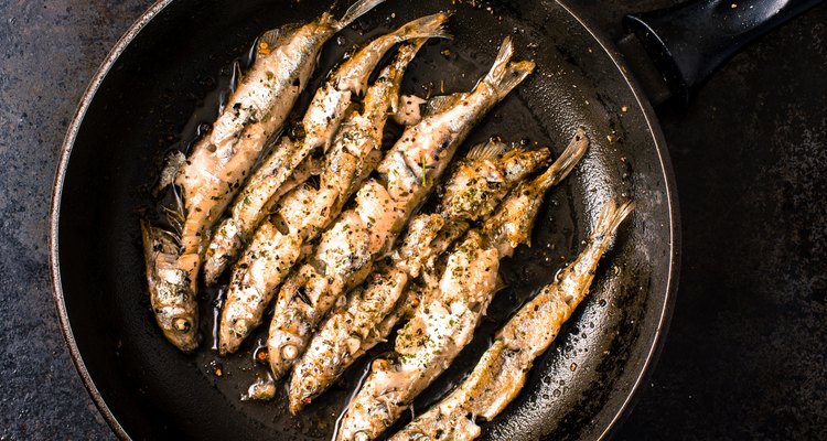 Sprat, capelin fried in a pan