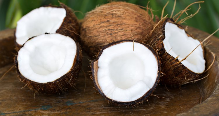 Coconut on a wooden background